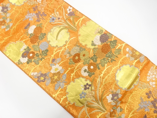 佐賀錦唐織雪輪に花模様織出し袋帯